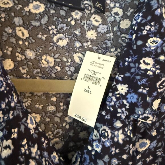 GAP Crepe mini dress in blue floral. Size L Tall - NWT - Picture 3 of 3